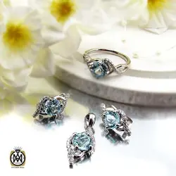 سرویس توپاز آبی مرغوب و خوش رنگ طرح مایسا - کد 7375