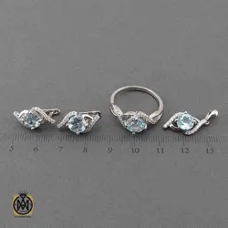 سرویس توپاز آبی مرغوب و خوش رنگ طرح مایسا - کد 7375