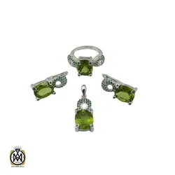 سرویس نقره نگین اصلی زبرجد طرح اَنوشا زنانه - کد 7222