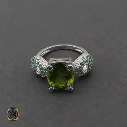 سرویس نقره نگین اصلی زبرجد طرح اَنوشا زنانه - کد 7222