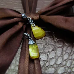 مدال کهربا بولونی اصل زرد رنگ طبیعی - کد 3500