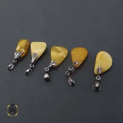 مدال کهربا بولونی اصل زرد رنگ طبیعی - کد 3500