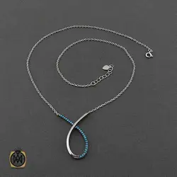 گردنبند نقره زنانه نگین میکرو طرح رسپینا - 3398