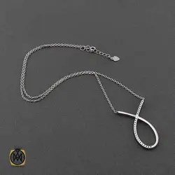 گردنبند نقره زنانه نگین میکرو طرح رسپینا - 3398