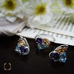 سرویس چند نگین اصل و خوش رنگ طرح مرسنا - کد 7371