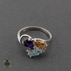 سرویس چند نگین اصل و خوش رنگ طرح مرسنا - کد 7371