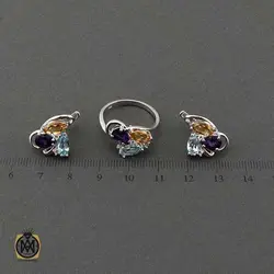 سرویس چند نگین اصل و خوش رنگ طرح مرسنا - کد 7371