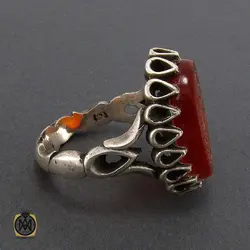 انگشتر عقیق یمن مردانه با حکاکی بابی انت و امی یا امیرالمومنین - کد 8101