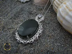 مدال یشم پر نگین طرح رویا زنانه - کد 3211