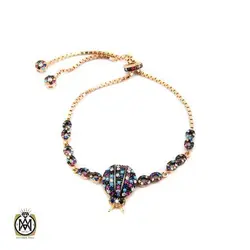 دستبند نقره میکرو طرح کفشدوزک زنانه - کد 1134