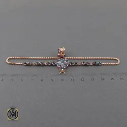 دستبند نقره میکرو طرح کفشدوزک زنانه - کد 1134