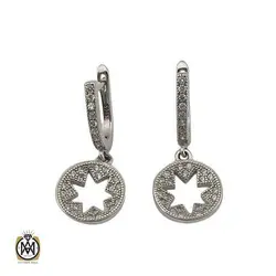 گوشواره نقره زنانه طرح دیلان پر نگین - 5077