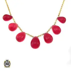 گردنبند جید خوش رنگ زنانه طرح اوین - کد 3428