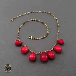 گردنبند جید خوش رنگ زنانه طرح اوین - کد 3428