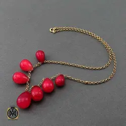 گردنبند جید خوش رنگ زنانه طرح اوین - کد 3428