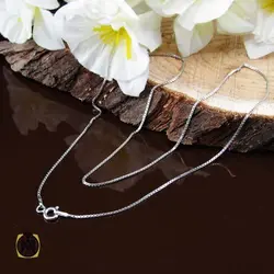 زنجیر زنانه نقره ایتالیایی طرح ونیزی 40 سانتی - کد 11228