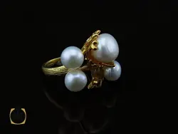 انگشتر مروارید اصل طرح پرناز زنانه - کد 2151