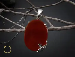 مدال عقیق قرمز طرح مهناز زنانه - کد 3228