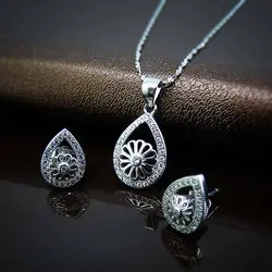 نیم ست نقره دخترانه با روکش آب رادیوم -کد 7421