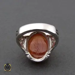 انگشتر عقیق یمن با حکاکی یا شرف الشمس و عباس بن امیرالمومنین مردانه – کد 10532