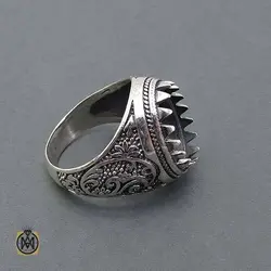 رکاب تک انگشتر مردانه قلمزنی دور چنگ - کد 11347