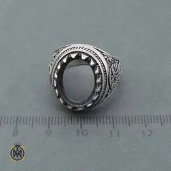 رکاب تک انگشتر مردانه قلمزنی دور چنگ - کد 11347