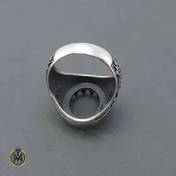 رکاب تک انگشتر مردانه قلمزنی دور چنگ - کد 11347