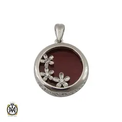 مدال عقیق قرمز طرح بهنوش زنانه - کد 3320