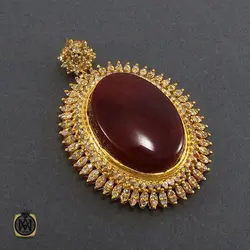 مدال عقیق یمن و الماس اصل زنانه طرح جانان - کد 3004