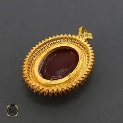 مدال عقیق یمن و الماس اصل زنانه طرح جانان - کد 3004