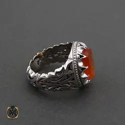 انگشتر عقیق یمن با حکاکی یا مونس کل وحید مردانه دست ساز – کد 10553