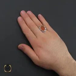 انگشتر عقیق یمن با حکاکی یا مونس کل وحید مردانه دست ساز – کد 10553