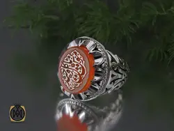 انگشتر عقیق یمن با حکاکی یا مونس کل وحید مردانه دست ساز – کد 10553