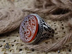انگشتر عقیق یمن با حکاکی یا جعفر بن محمد مردانه – کد 10615