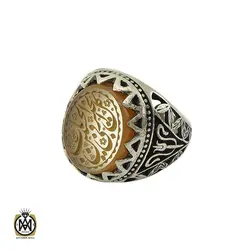 انگشتر عقیق یمن با حکاکی کل خیر فی باب الحسین مردانه - کد 10381