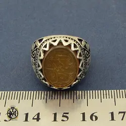 انگشتر عقیق یمن با حکاکی کل خیر فی باب الحسین مردانه - کد 10381