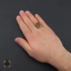 انگشتر عقیق یمن با حکاکی کل خیر فی باب الحسین مردانه - کد 10381