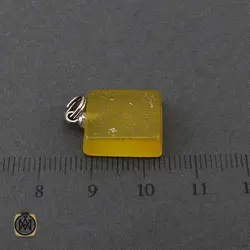 مدال عقیق زرد مرغوب با حکاکی و من یتق الله اسپرت - کد 3345