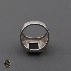 انگشتر عقیق مشکی اسپرت مردانه - کد 10159