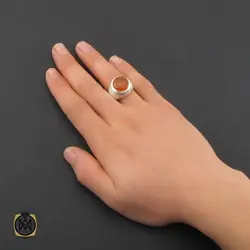 انگشتر عقیق یمن با حکاکی شرف الشمس مردانه - کد 10318