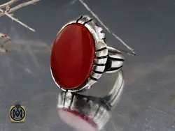 انگشتر عقیق قرمز مردانه – کد 10777