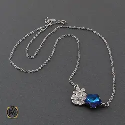 گردنبند نقره برند سواروسکی طرح پونه زنانه - کد 3363