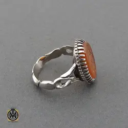 انگشتر عقیق یمن با حکاکی شرف الشمس و یا عقیله العرب مردانه - کد 10745