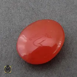 نگین تک عقیق یمن با حکاکی یا الله هنر دست استاد طاها - کد 9035