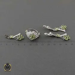 سرویس زبرجد زنانه خوش رنگ و معدنی طرح سها - کد 7382