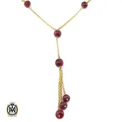گردنبند یاقوت سرخ رنگ طرح هنگامه زنانه - کد 3424
