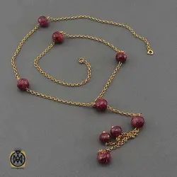 گردنبند یاقوت سرخ رنگ طرح هنگامه زنانه - کد 3424