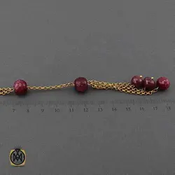 گردنبند یاقوت سرخ رنگ طرح هنگامه زنانه - کد 3424