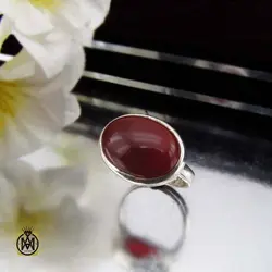 انگشتر عقیق قرمز اسپرت اصل و معدنی - کد 11218