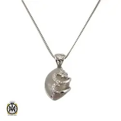 گردنبند عقیق سفید اصل زنانه طرح حلما - 3404